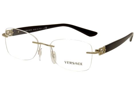 versace black and green glasses|rimless versace eyeglasses.